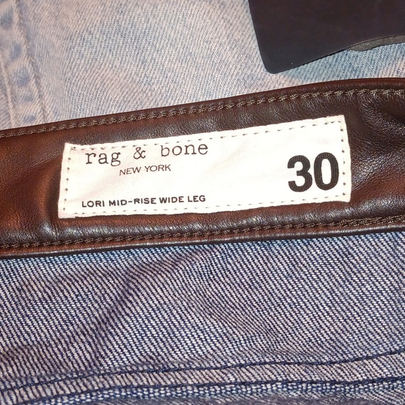 Rag & Bone Lori Mid Rise Wide Leg Jeans In Mid-Rinse Combo Size 30 - Picture 5 of 7